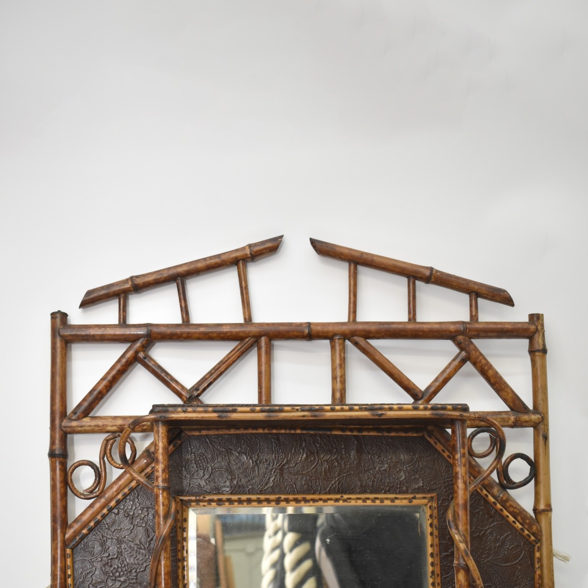 19th C. English Victorian Bamboo Mirror