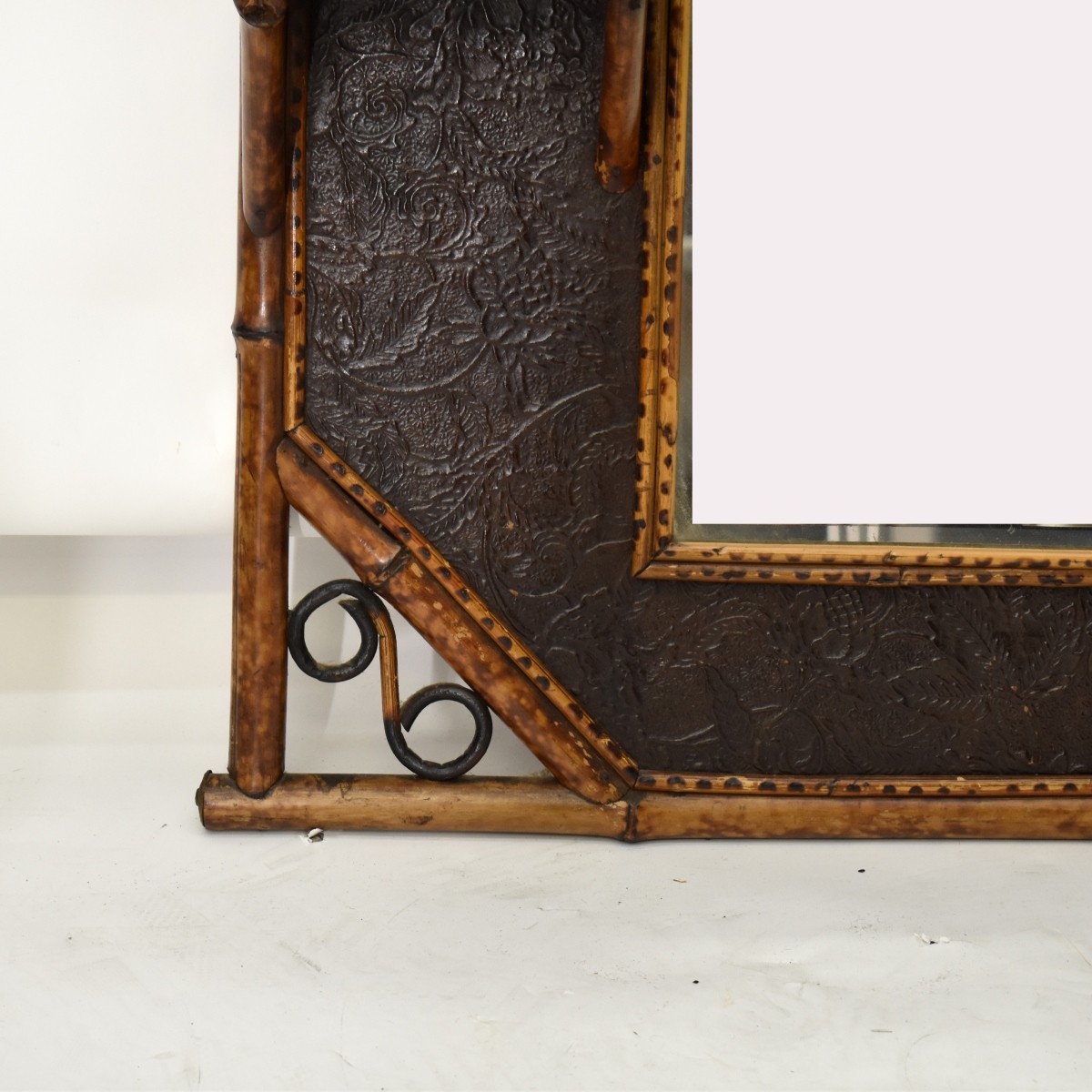 19th C. English Victorian Bamboo Mirror