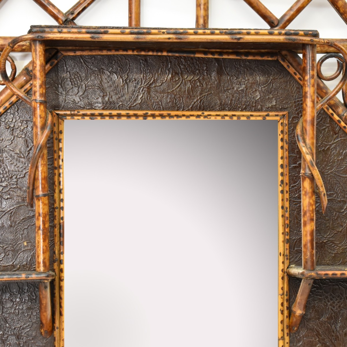 19th C. English Victorian Bamboo Mirror