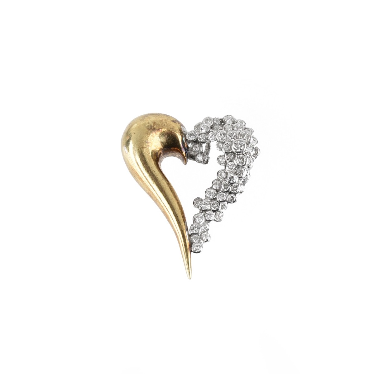 Diamond and 14K Heart Pendant