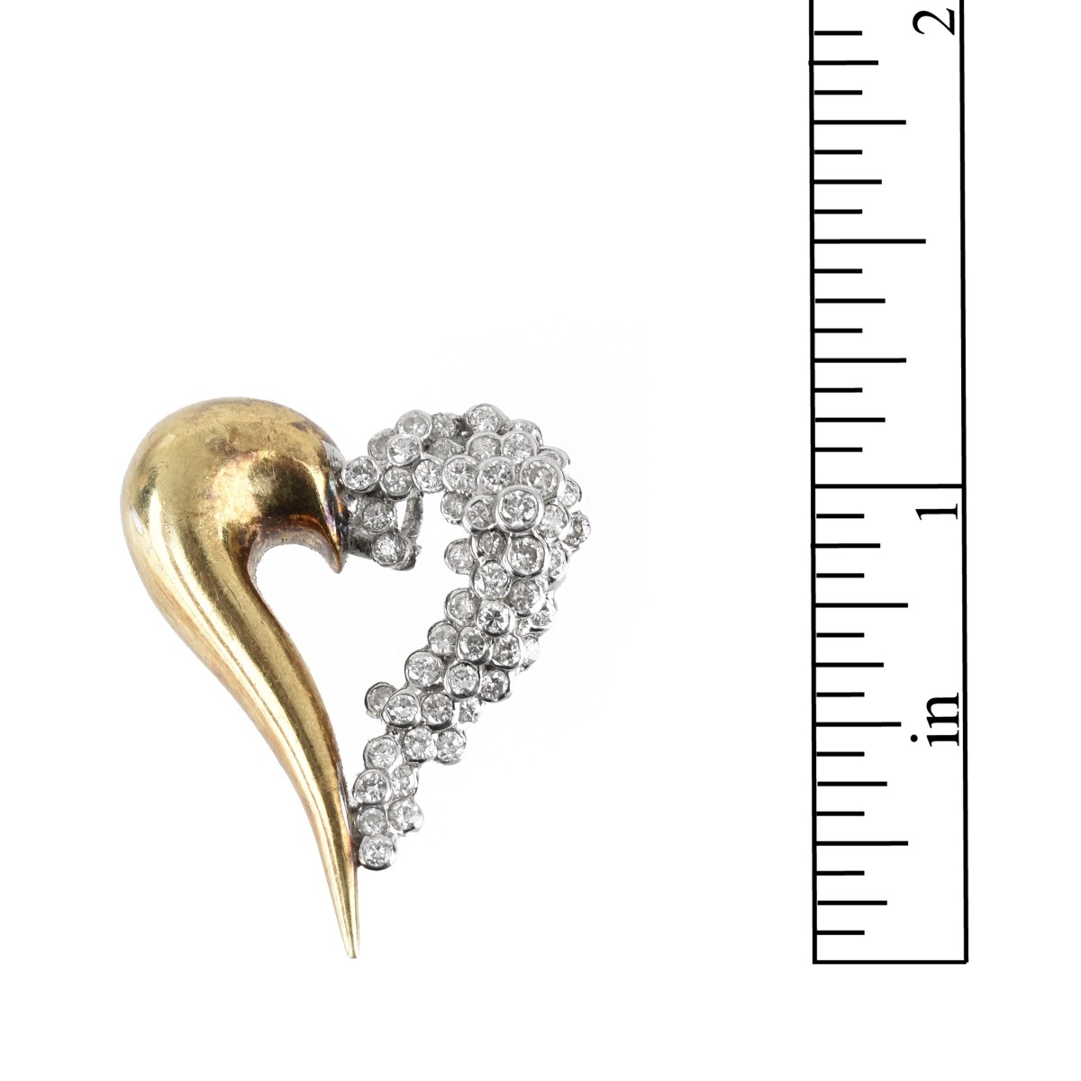 Diamond and 14K Heart Pendant