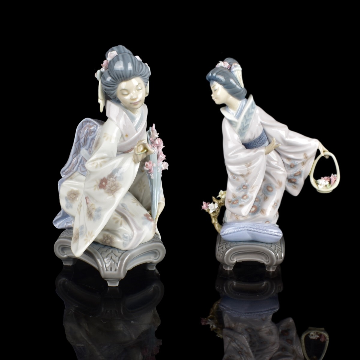 Two Lladro Japanese Lady Figurines