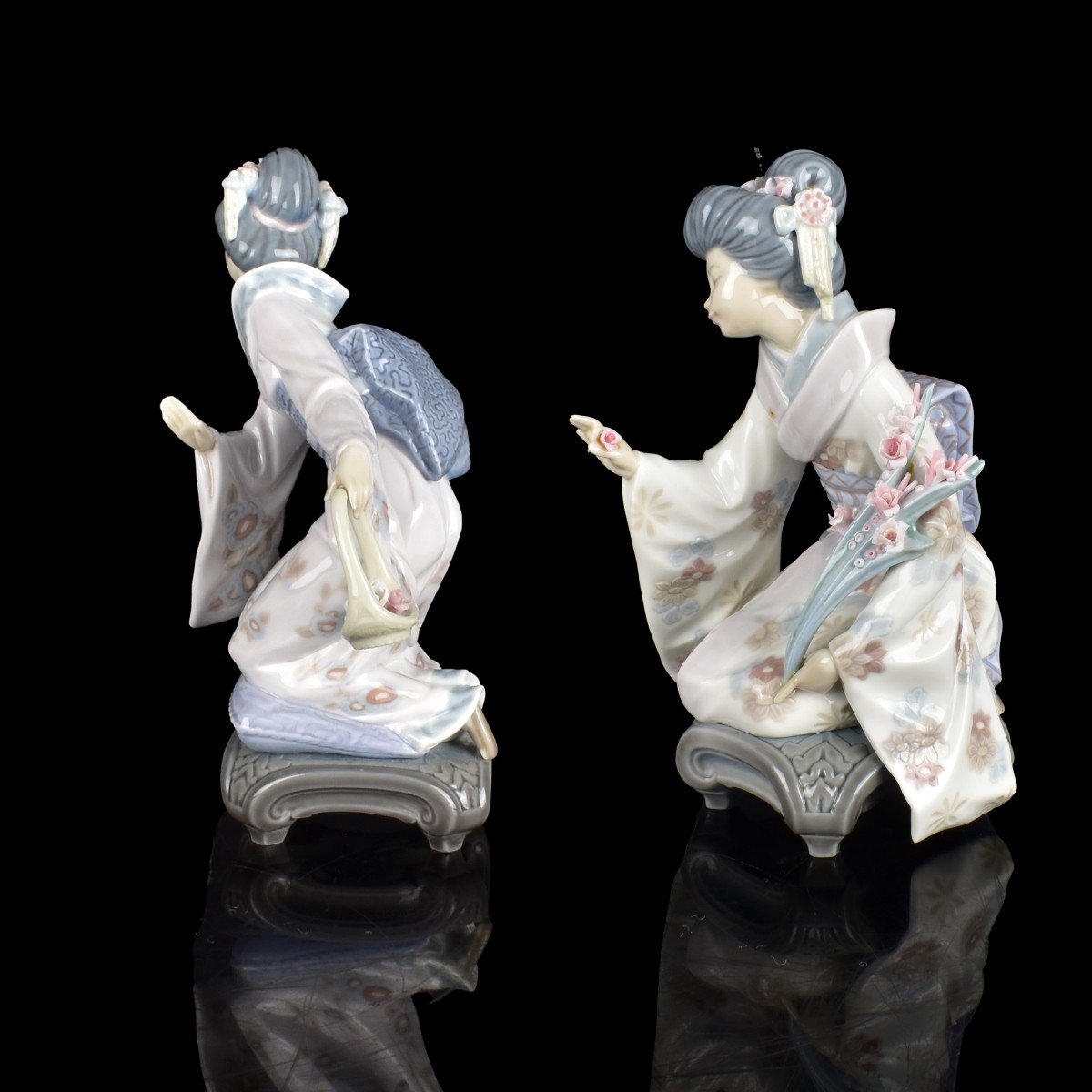 Two Lladro Japanese Lady Figurines