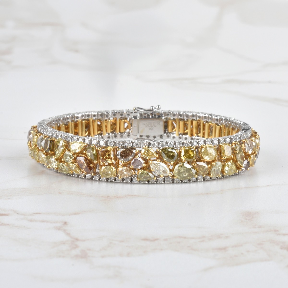 Fancy Diamond and 18K Bracelet