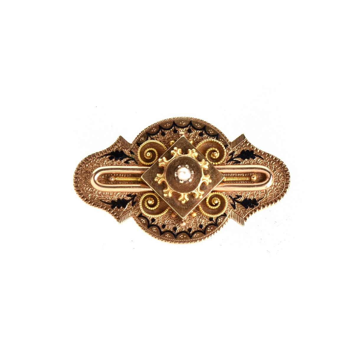 Victorian 14K Brooch and Earrings