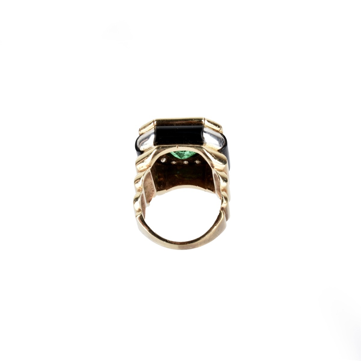 Emerald, Diamond and 14K Ring