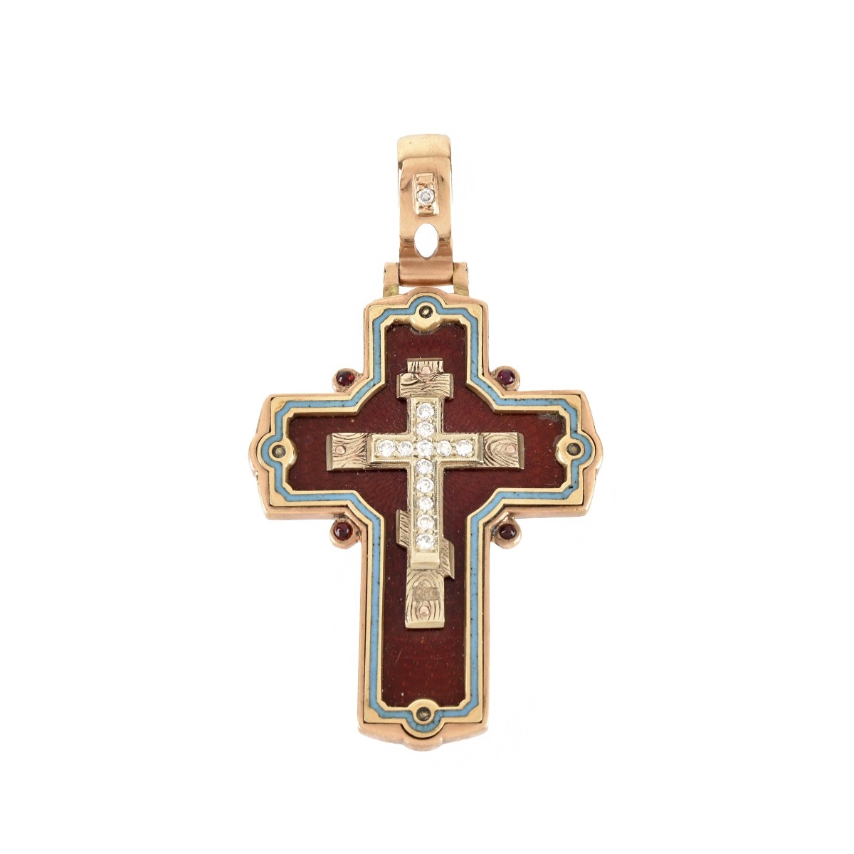 Russian 14K Cross Pendant