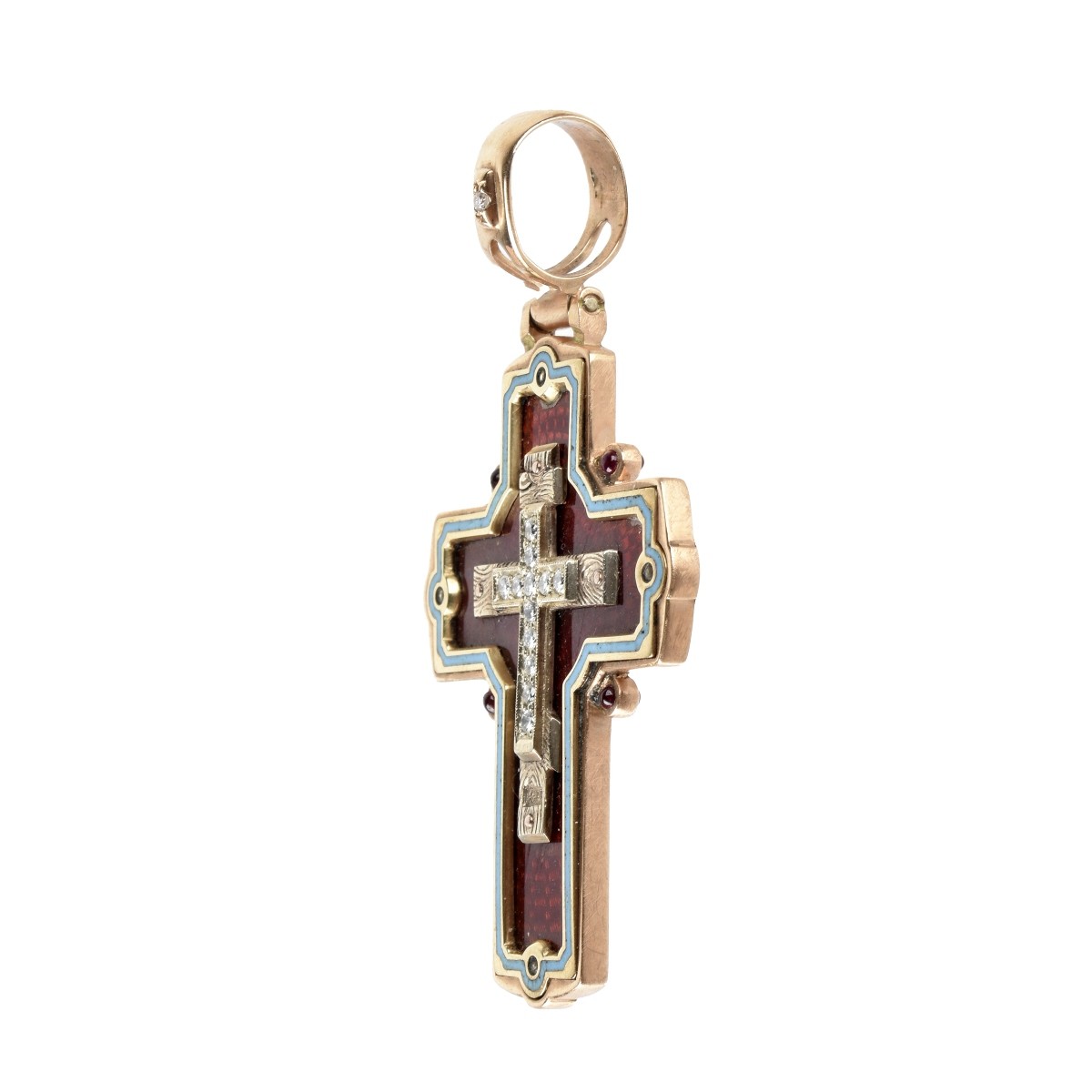 Russian 14K Cross Pendant