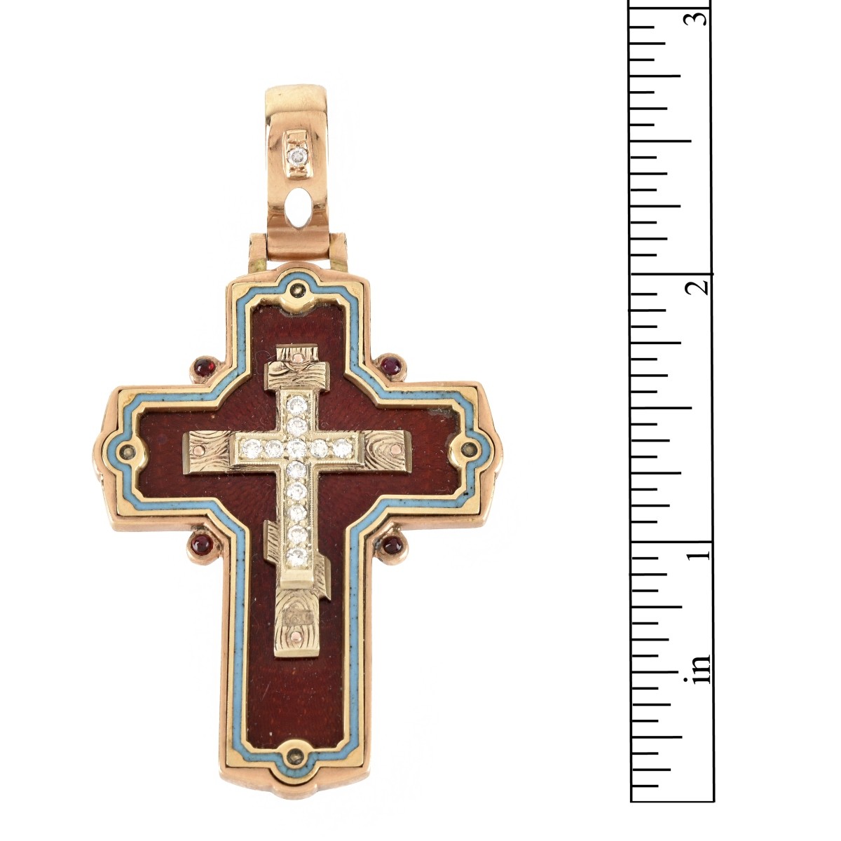 Russian 14K Cross Pendant