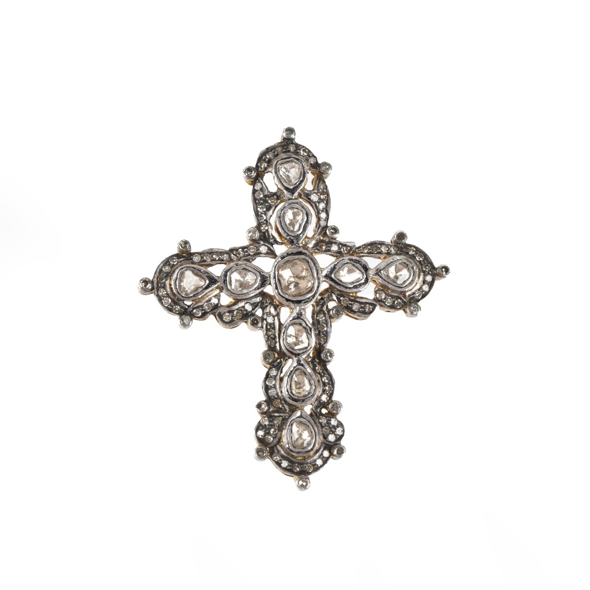 Russian Diamond and 14K Cross