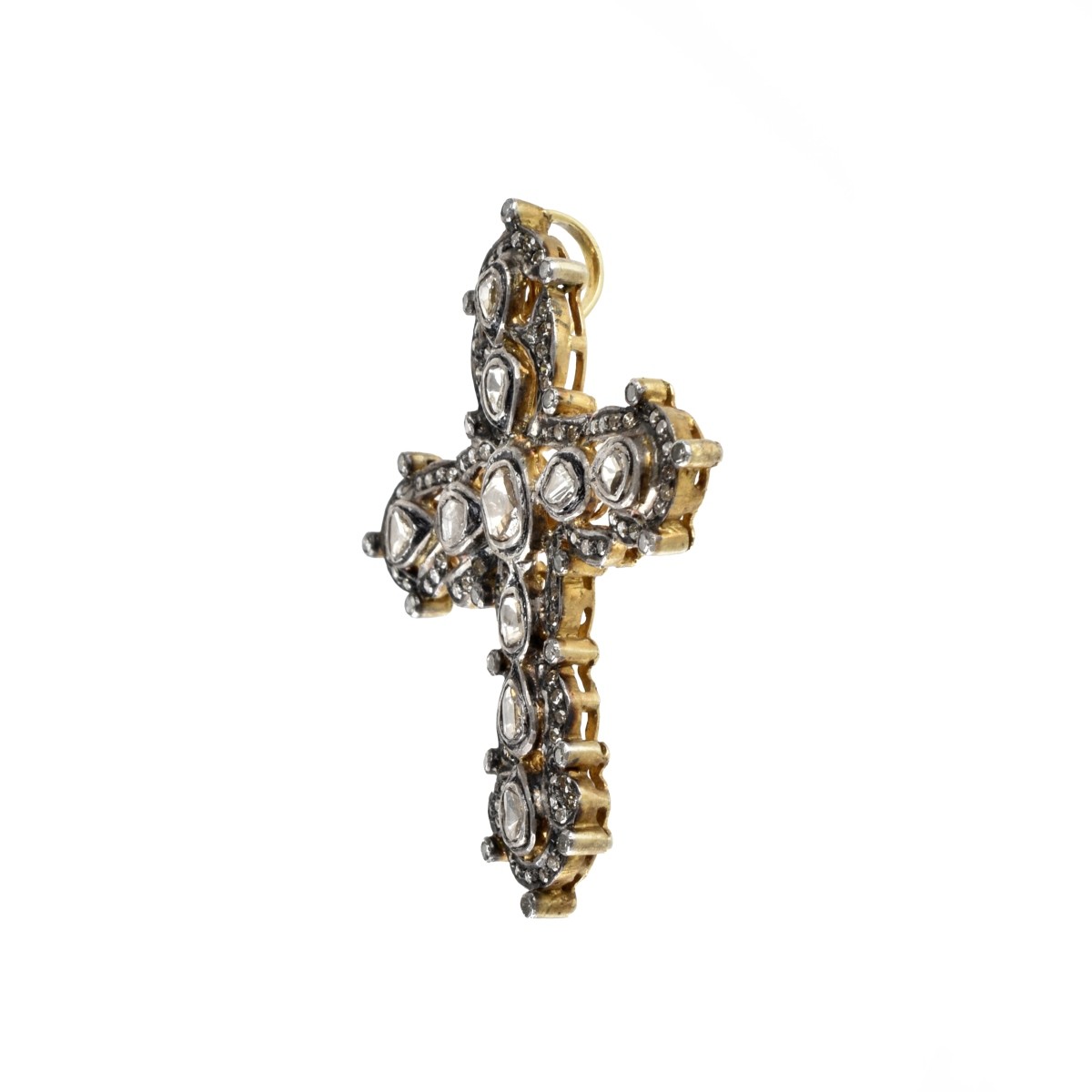 Russian Diamond and 14K Cross