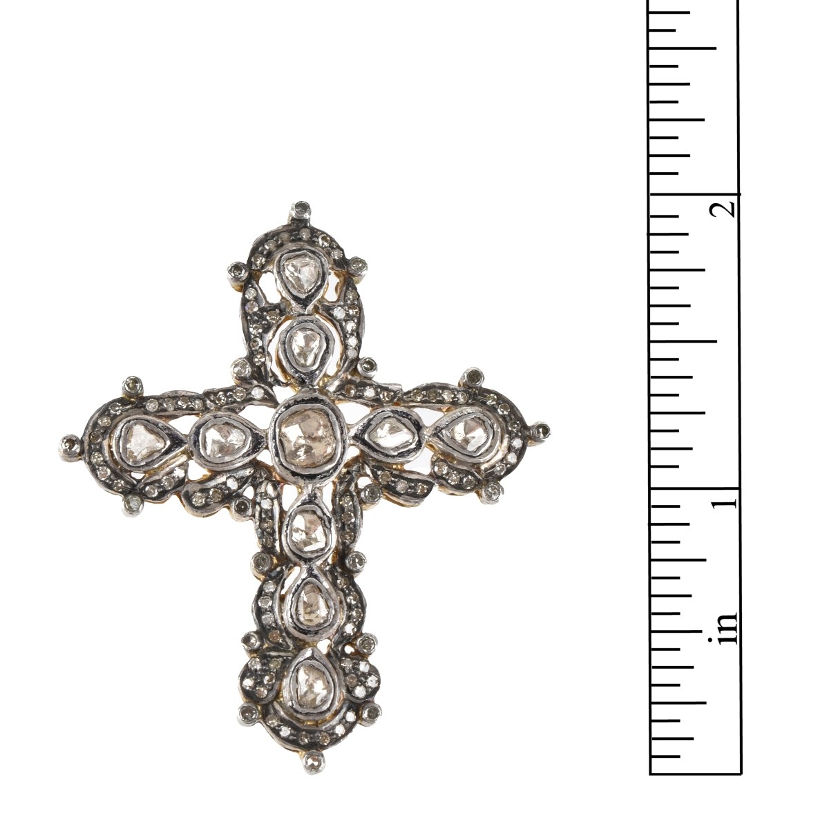 Russian Diamond and 14K Cross