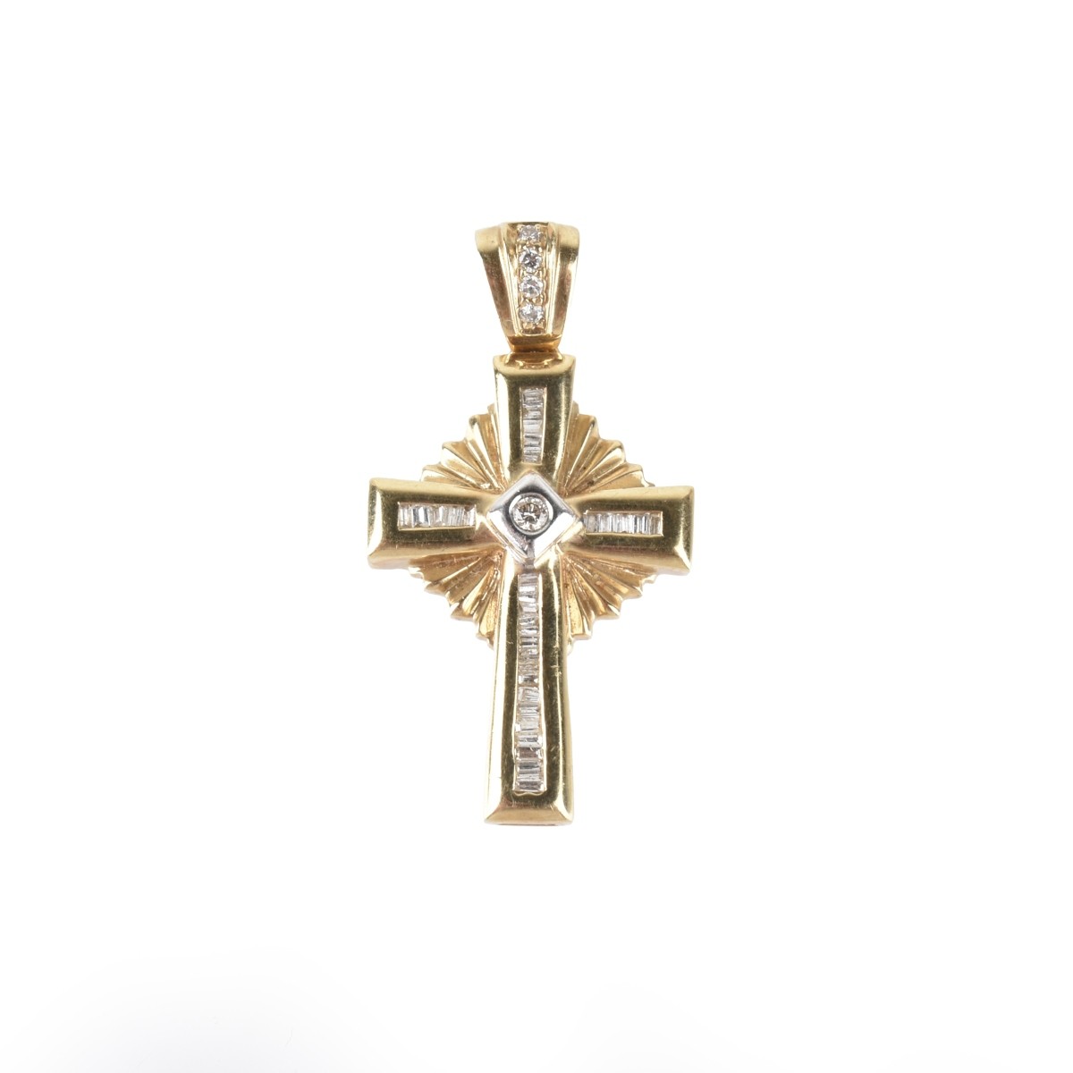 Diamond and 14K Cross Pendant