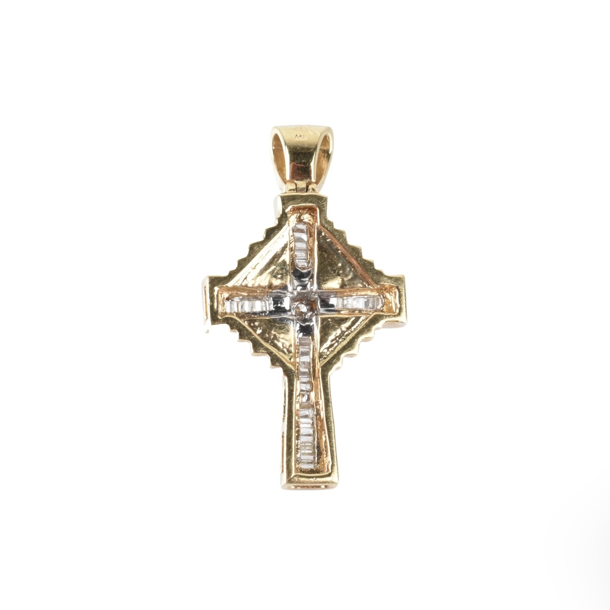 Diamond and 14K Cross Pendant