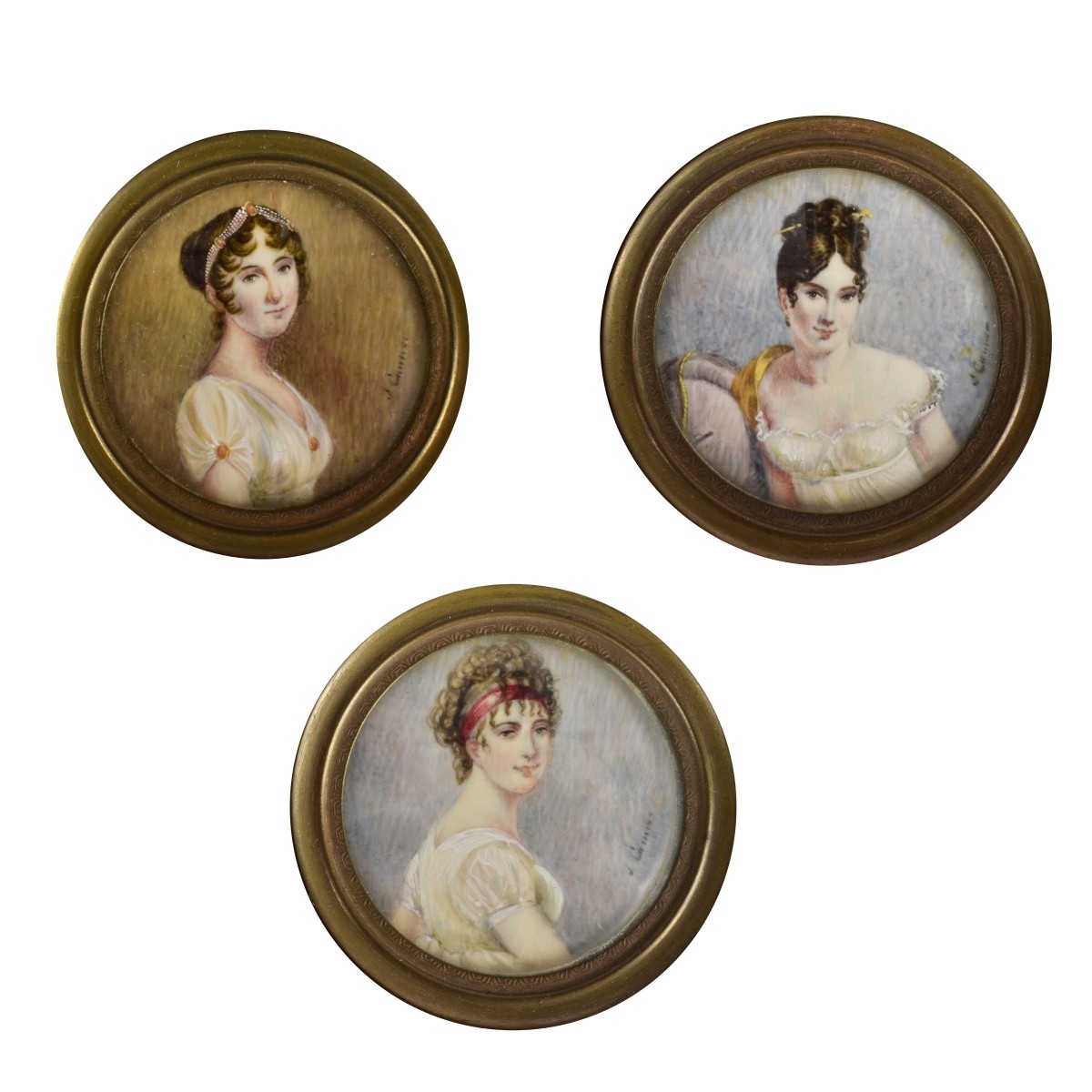 Grouping of Miniature Portraits Paintings