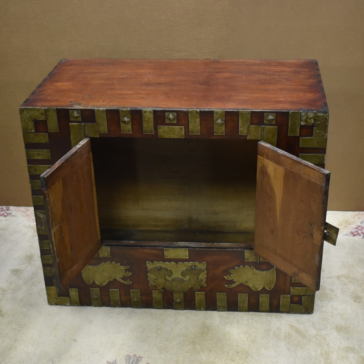 Antique Chinese Low Wooden Chest.