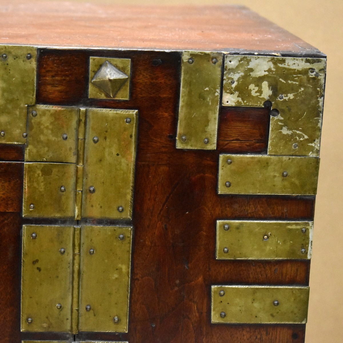 Antique Chinese Low Wooden Chest.