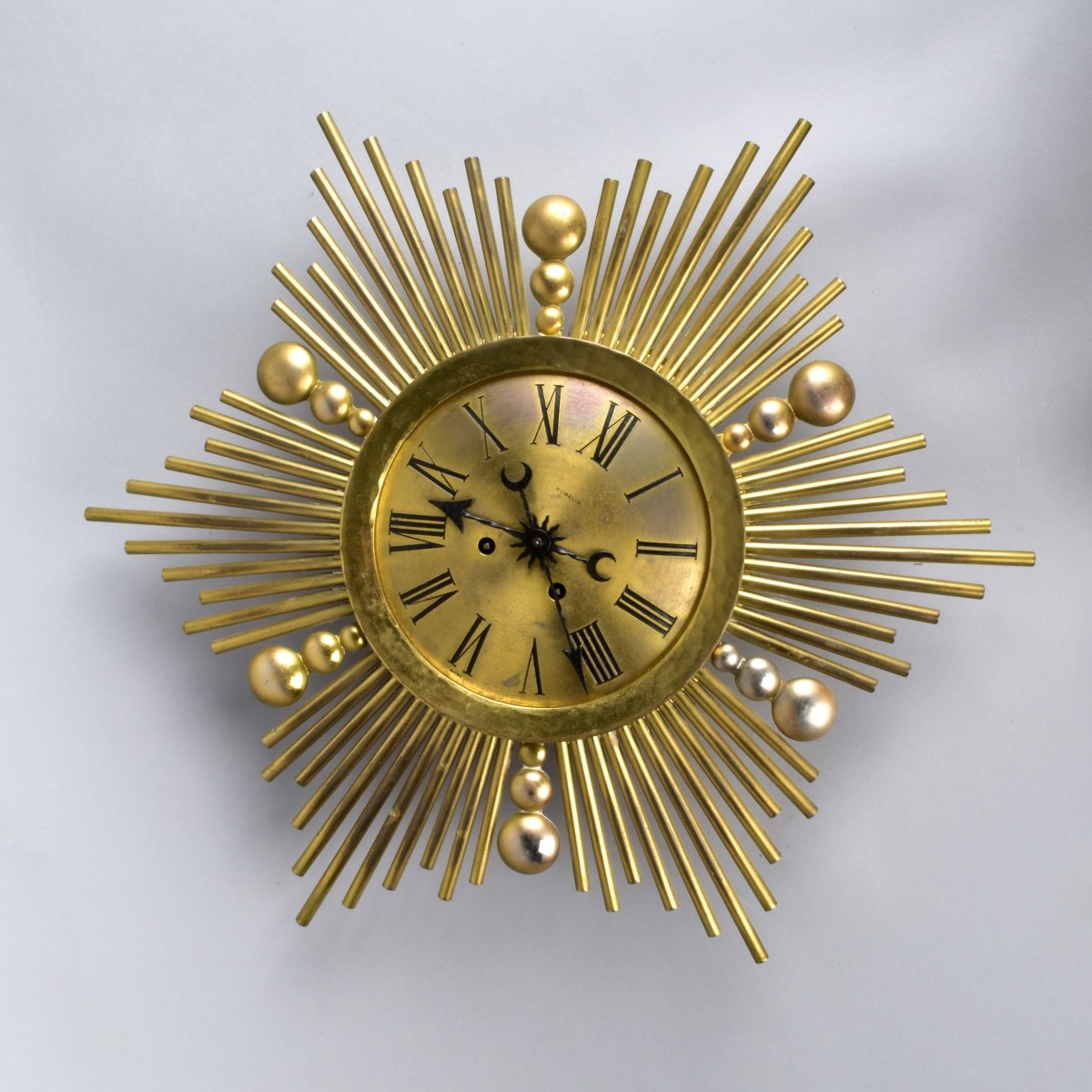 Vintage Gubelin Brass Starburst Clock