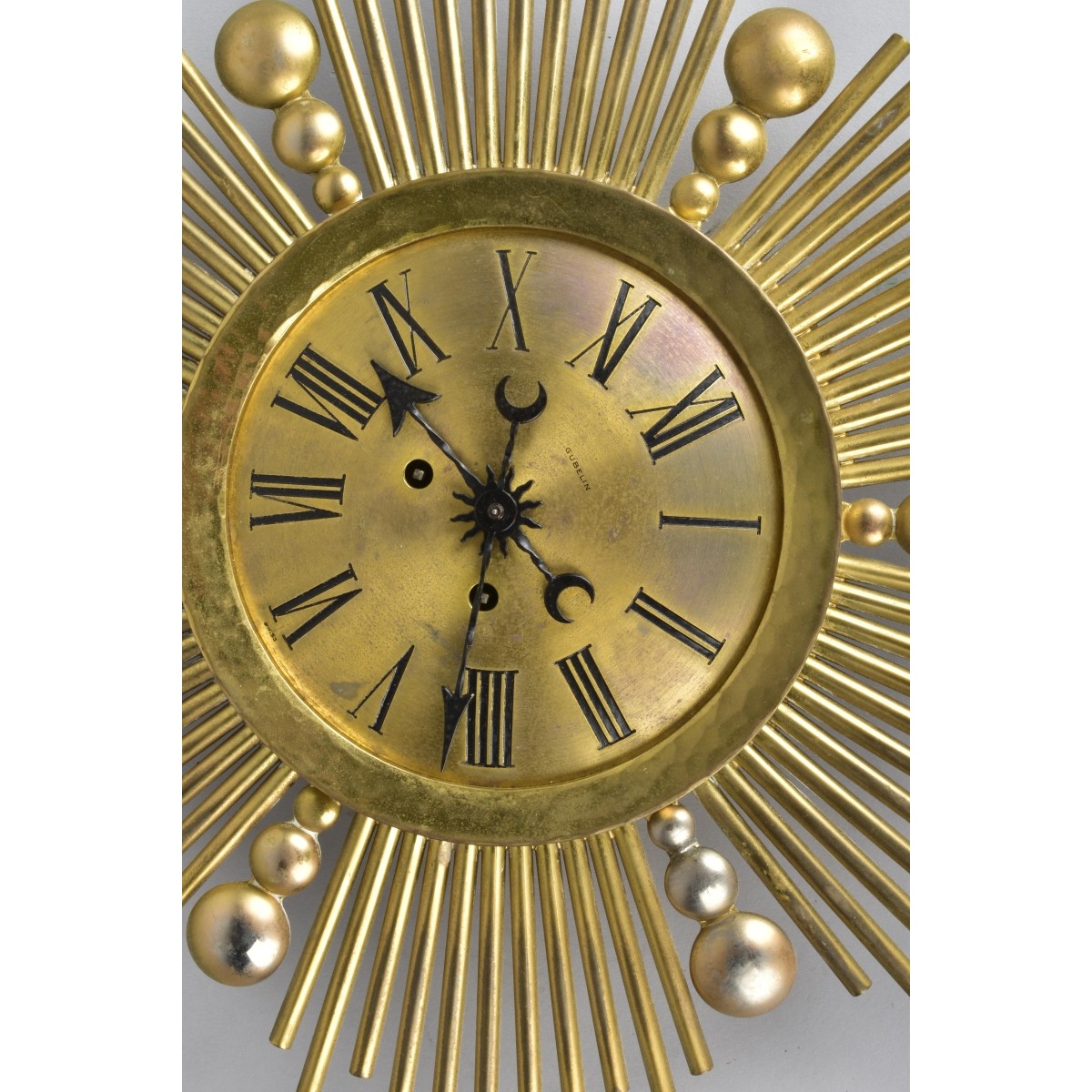 Vintage Gubelin Brass Starburst Clock