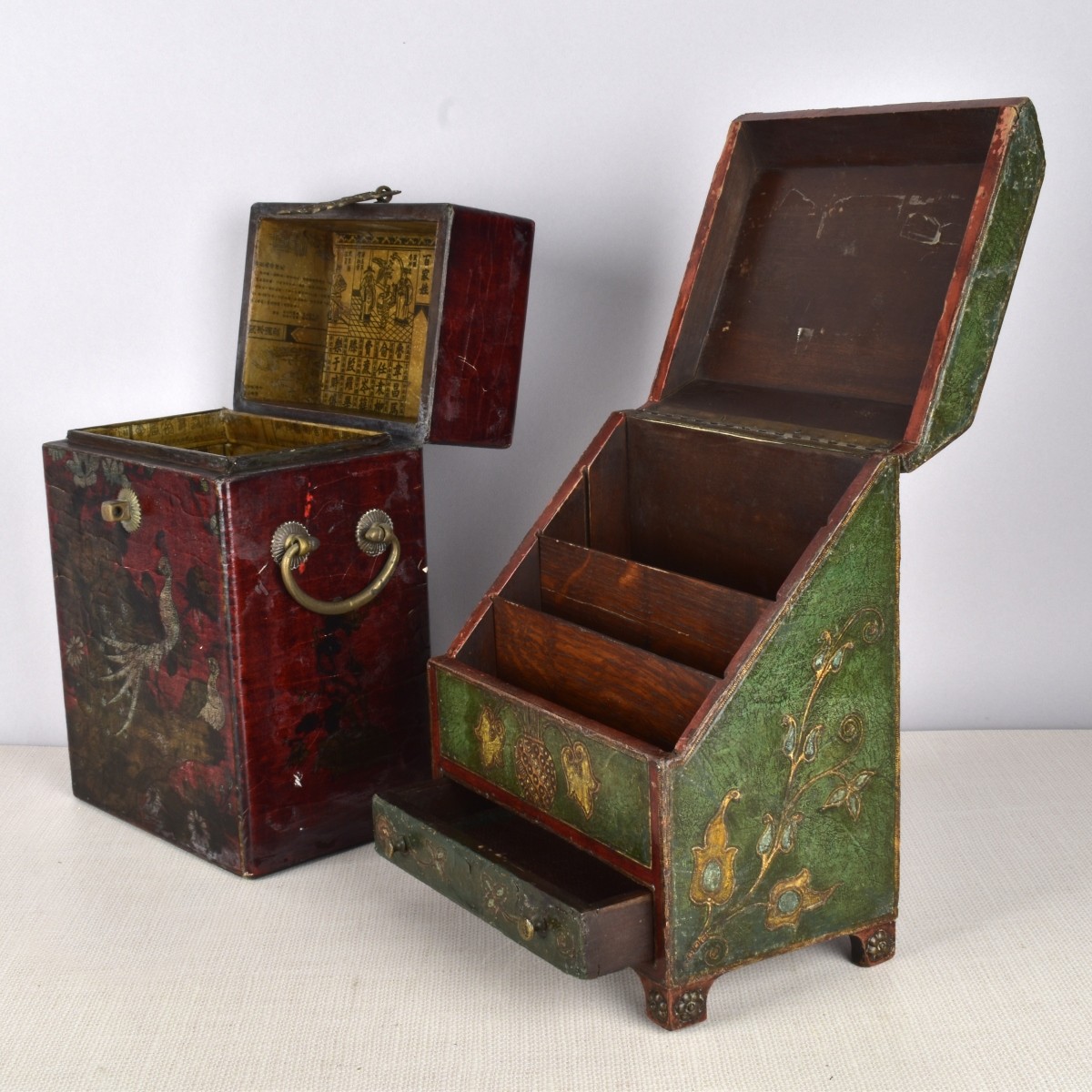 Two Asian Style Painted Boxes