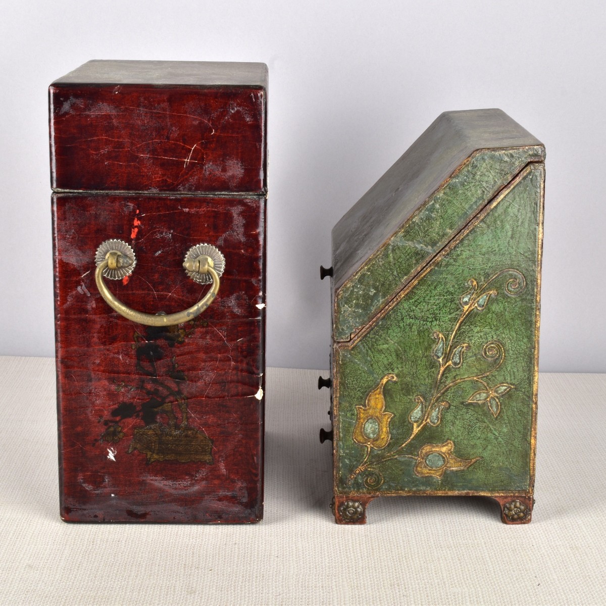 Two Asian Style Painted Boxes