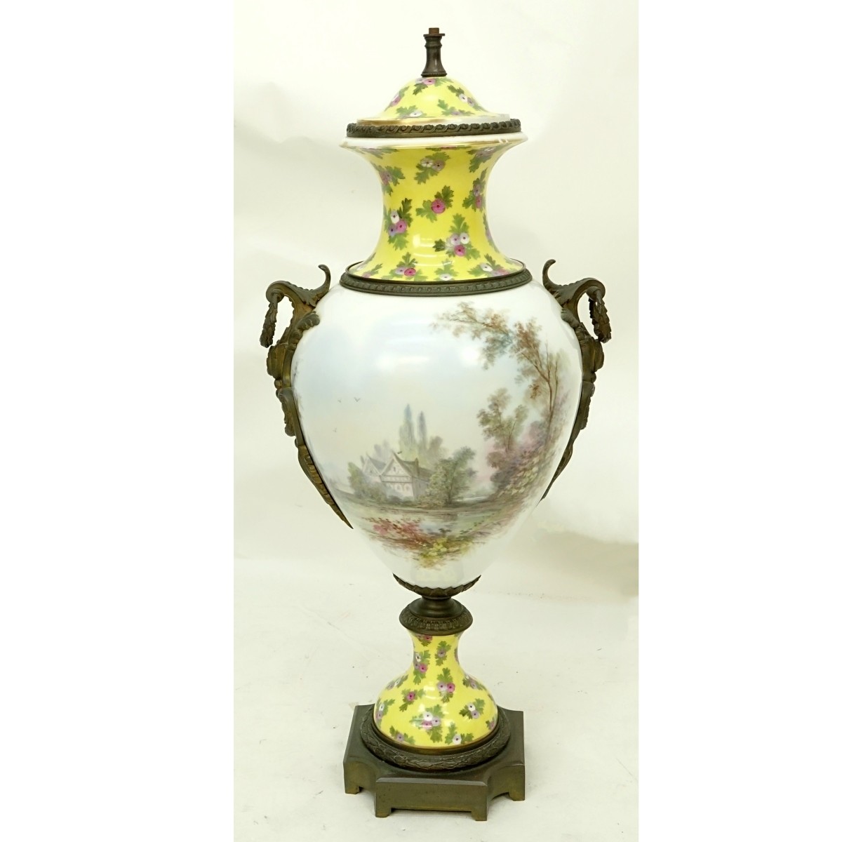 Sevres Bronze Mount Porcelain Urn