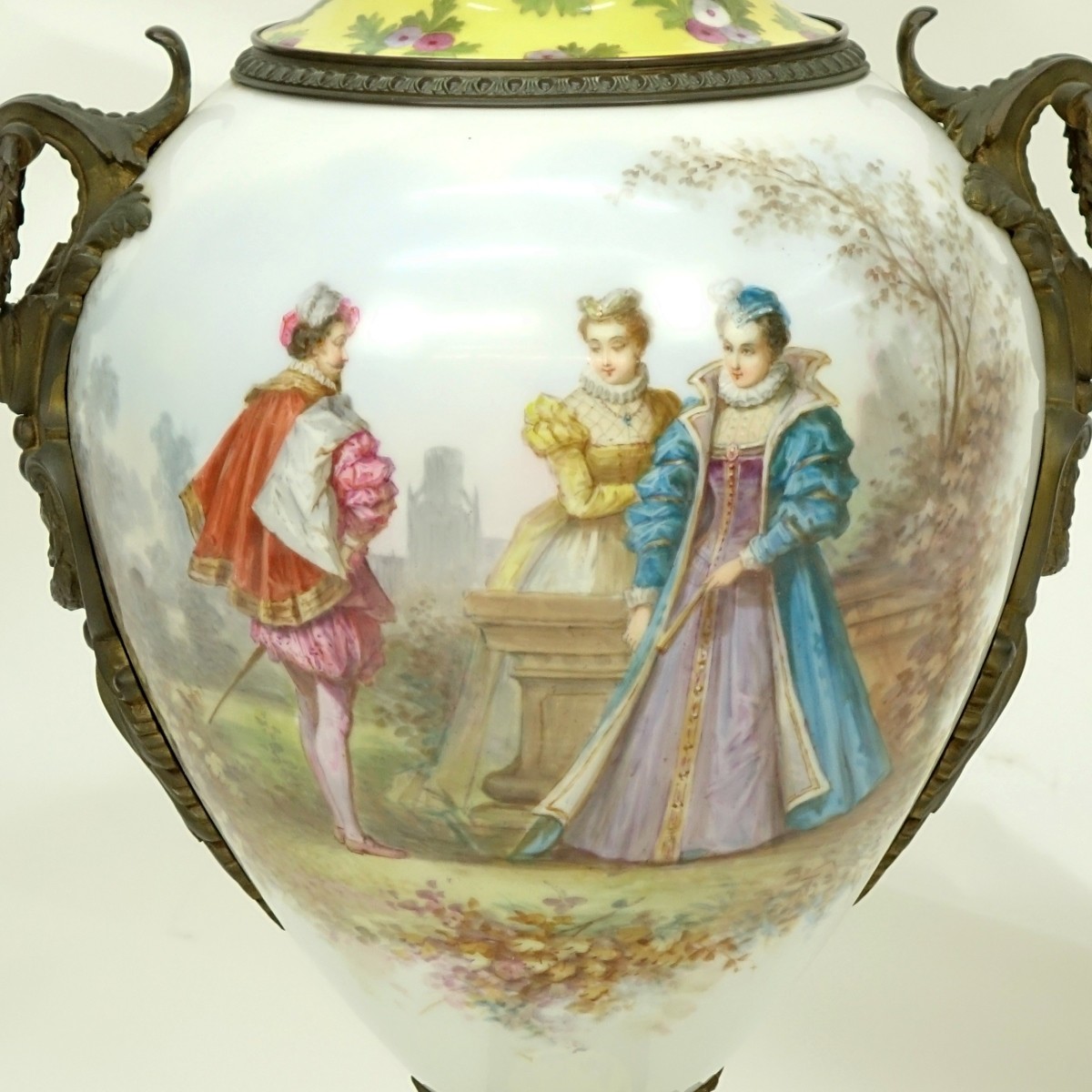 Sevres Bronze Mount Porcelain Urn