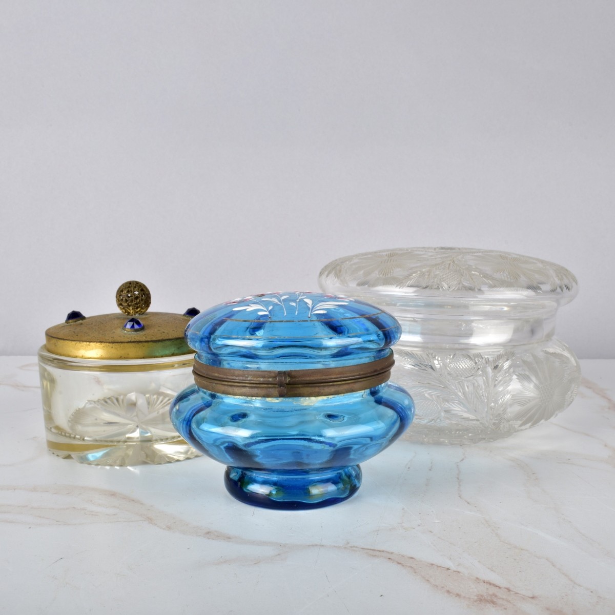 Grouping of Assorted Glass Boxes