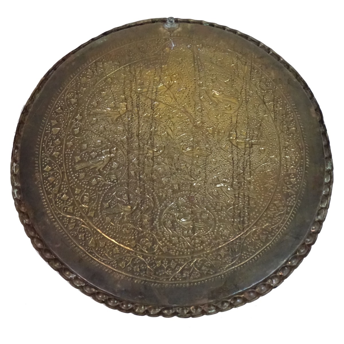 Large Middle Eastern Brass Tray