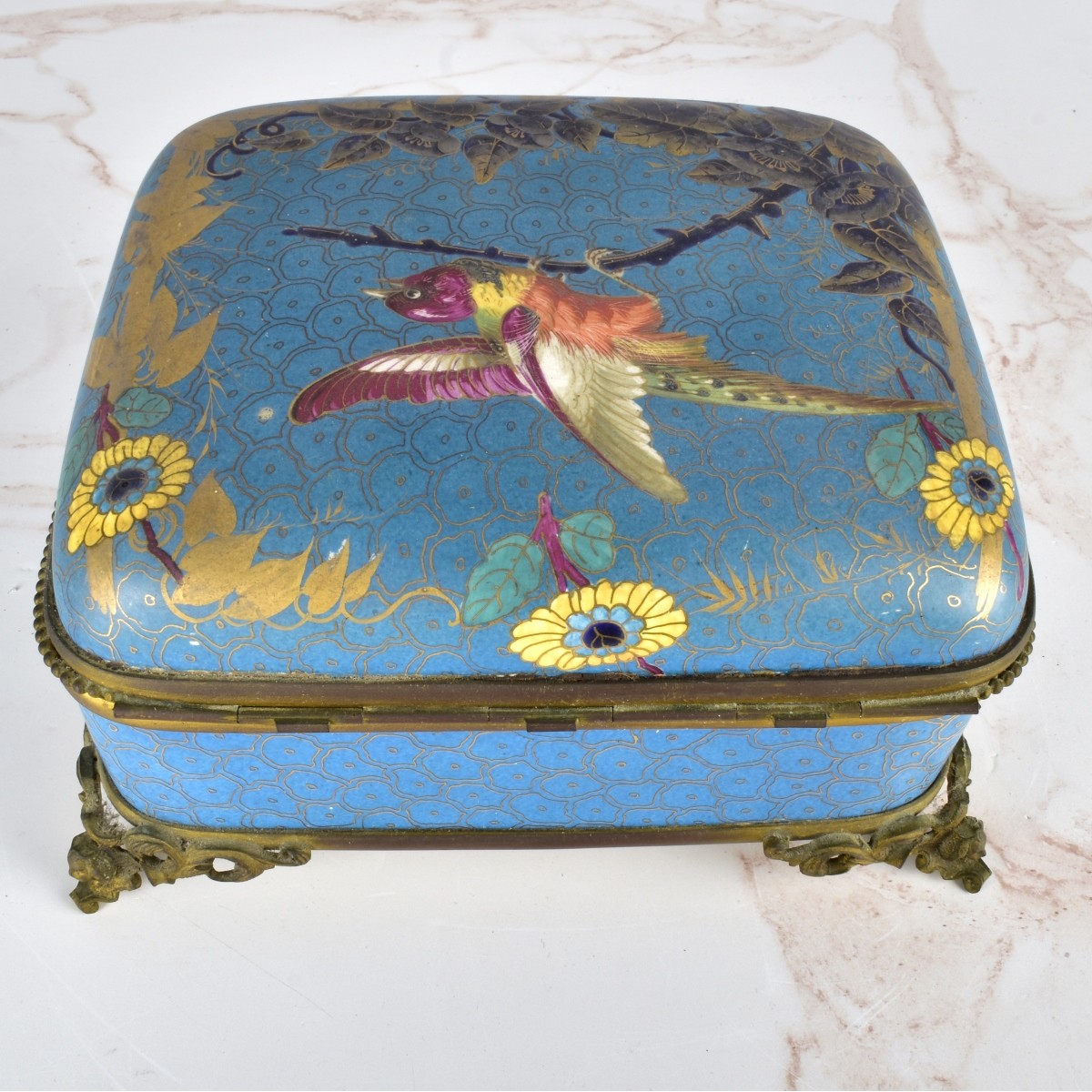 Antique French Enamel Porcelain Box