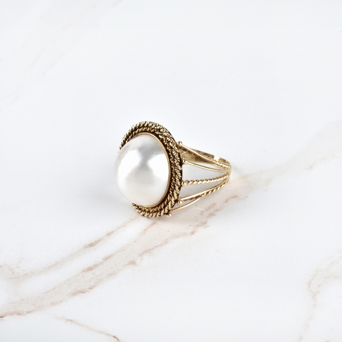 Pearl and 14K Ring