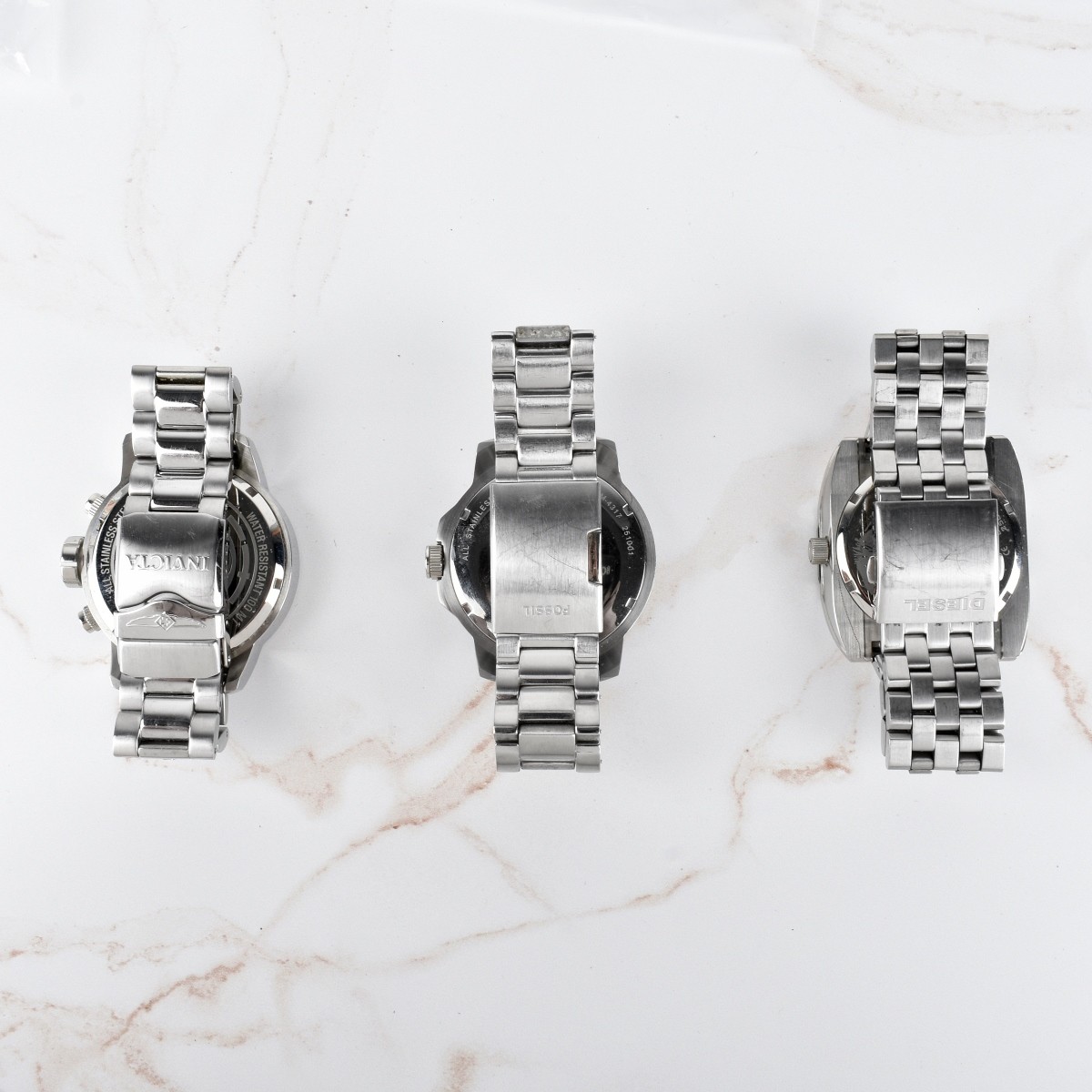 Three Men's Stainless Steel Watches