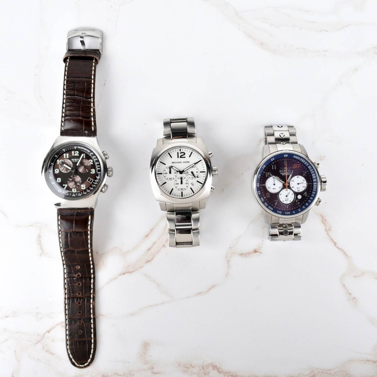 Three Men's Vintage Assorted Designer Watches.