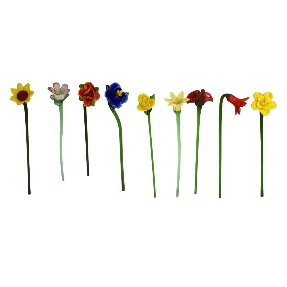 Collection of Italian Art Glass Flowers