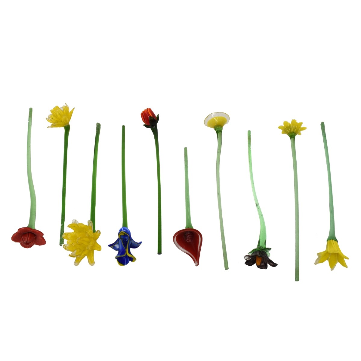 Collection of Italian Art Glass Flowers