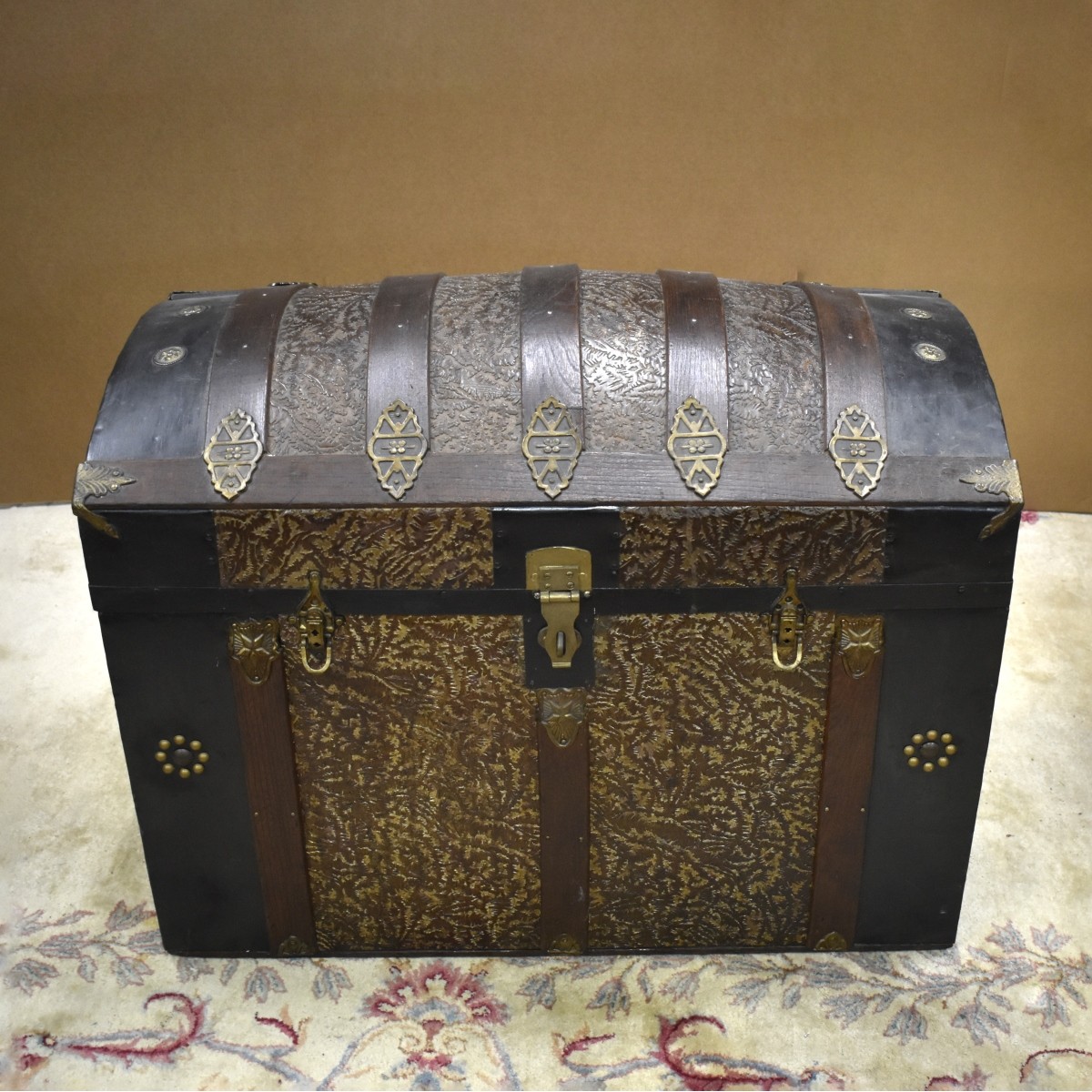 Antique Steamer Trunk with Dome Top