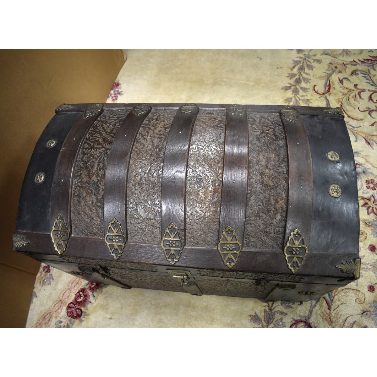 Antique Steamer Trunk with Dome Top