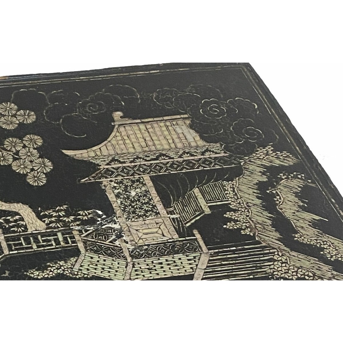 18/19C Chinese Black Lacquer MOP Table