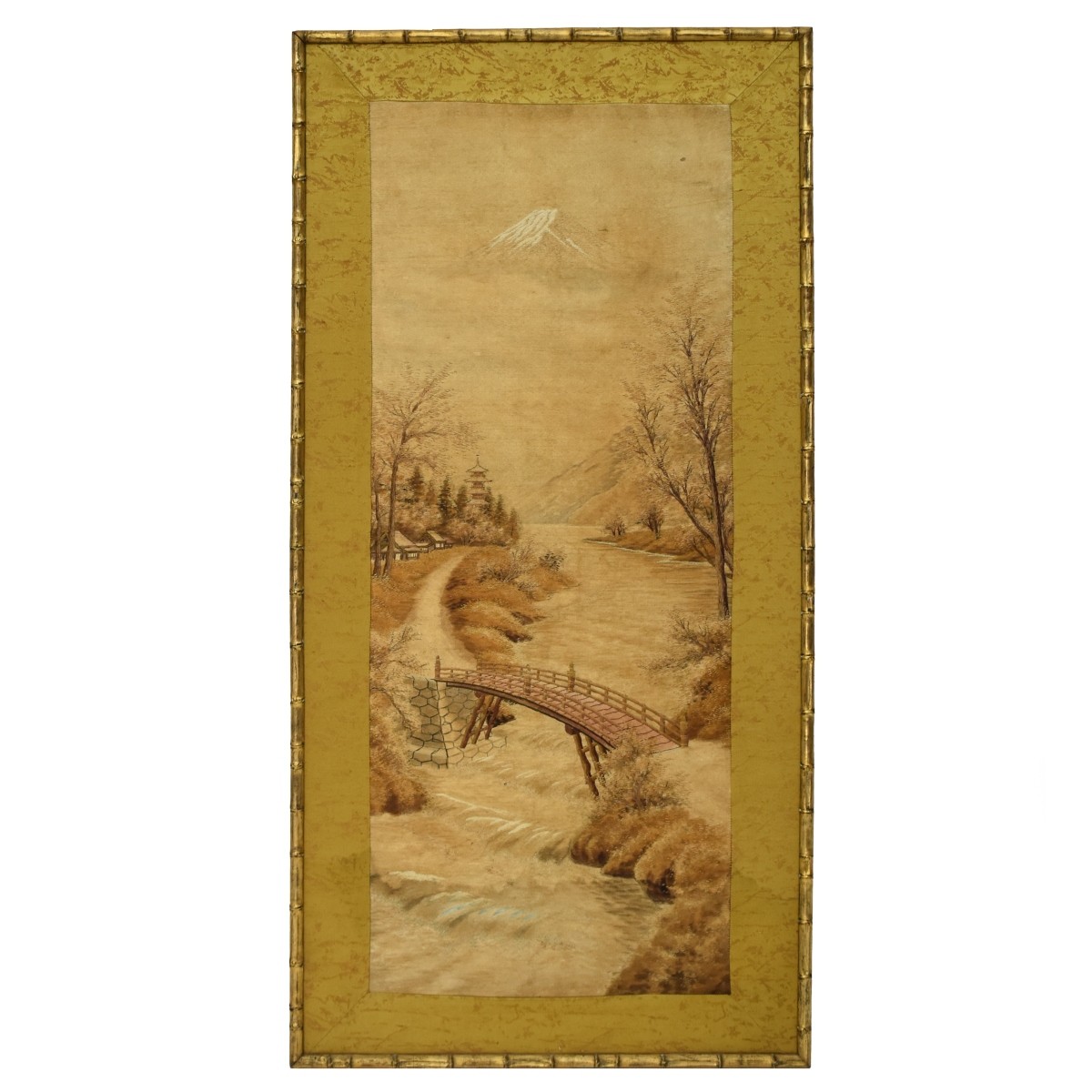 Antique Japanese Raised Silk Thread Tapestry