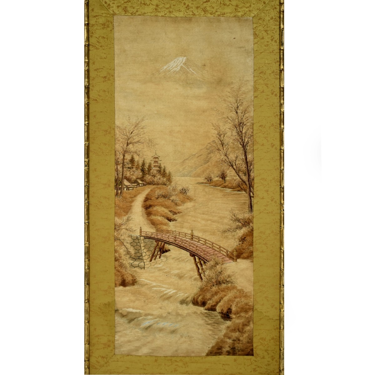 Antique Japanese Raised Silk Thread Tapestry