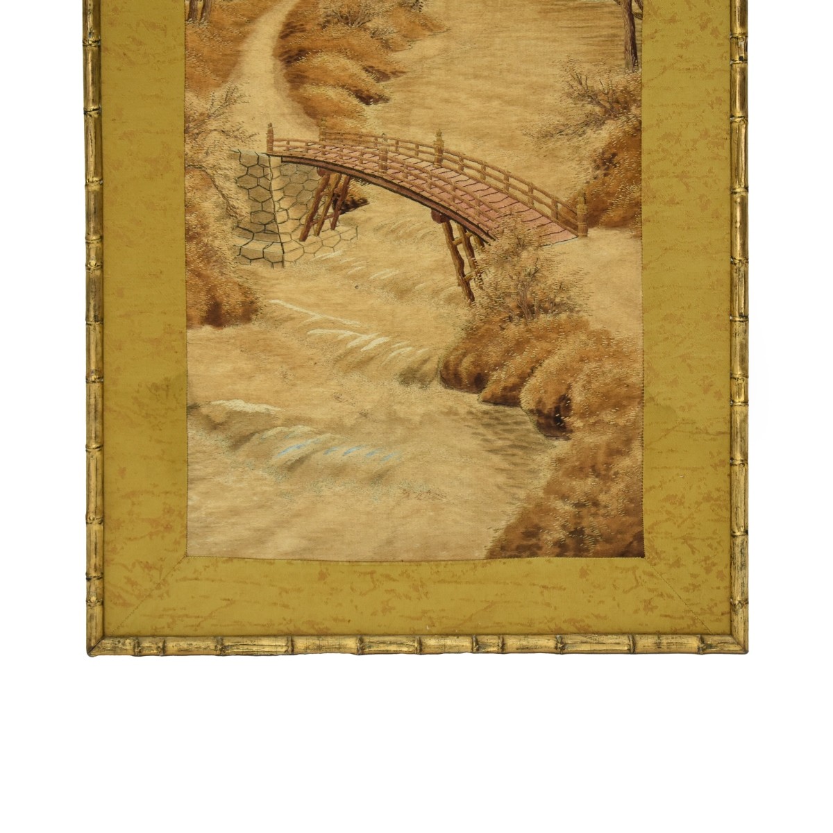 Antique Japanese Raised Silk Thread Tapestry