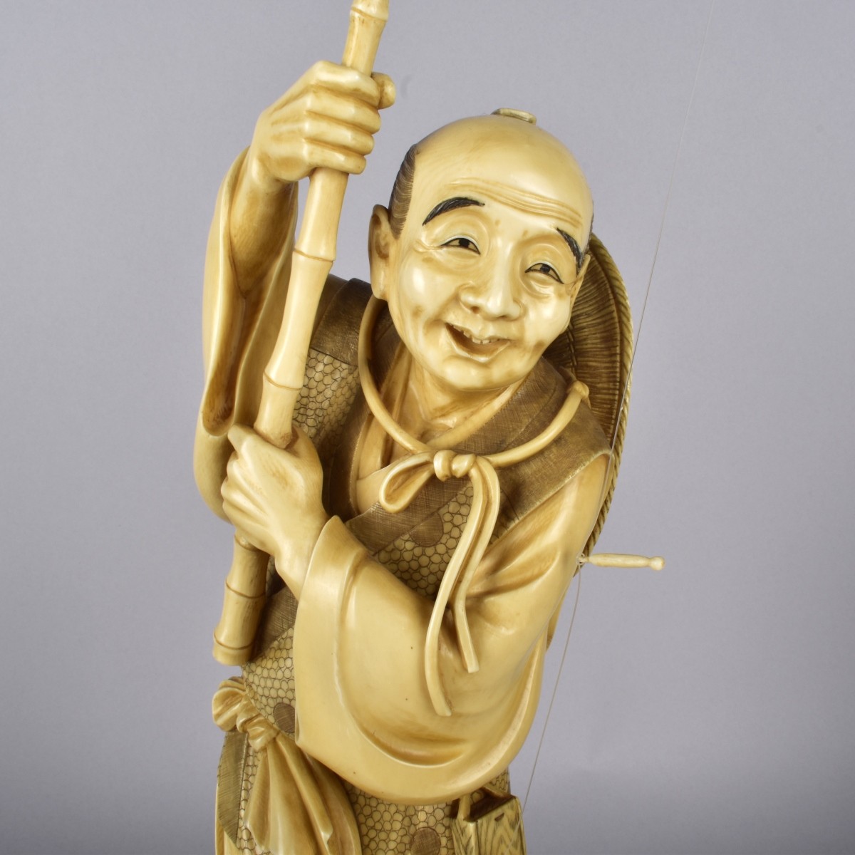 Meiji Period Carved Fisherman