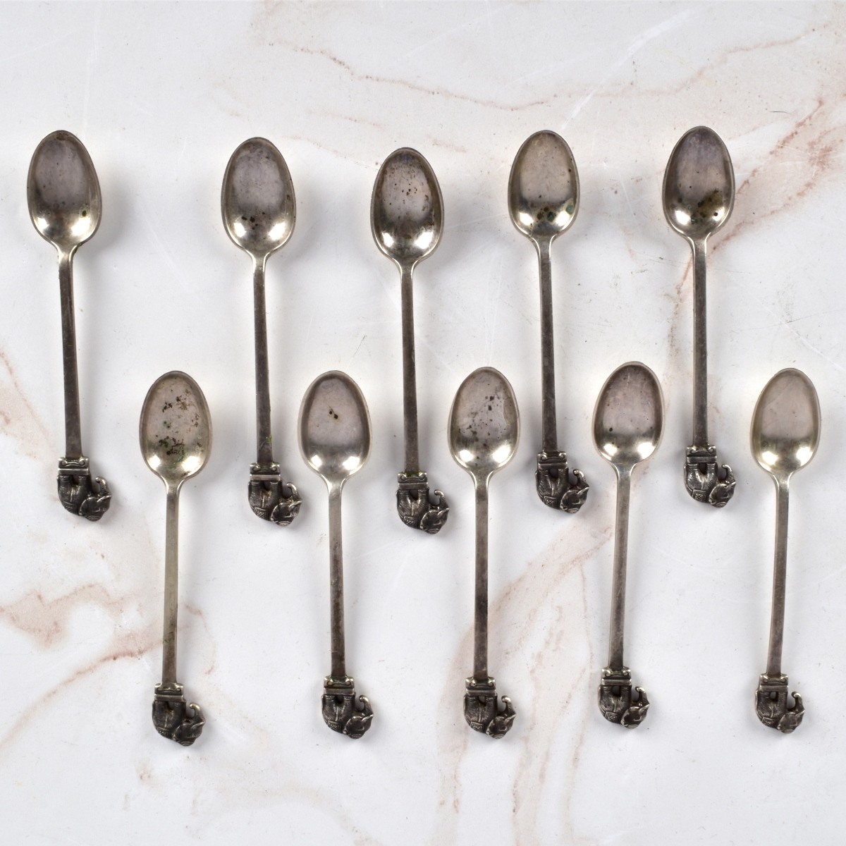 Vintage Thai Sterling Demitasse Spoons