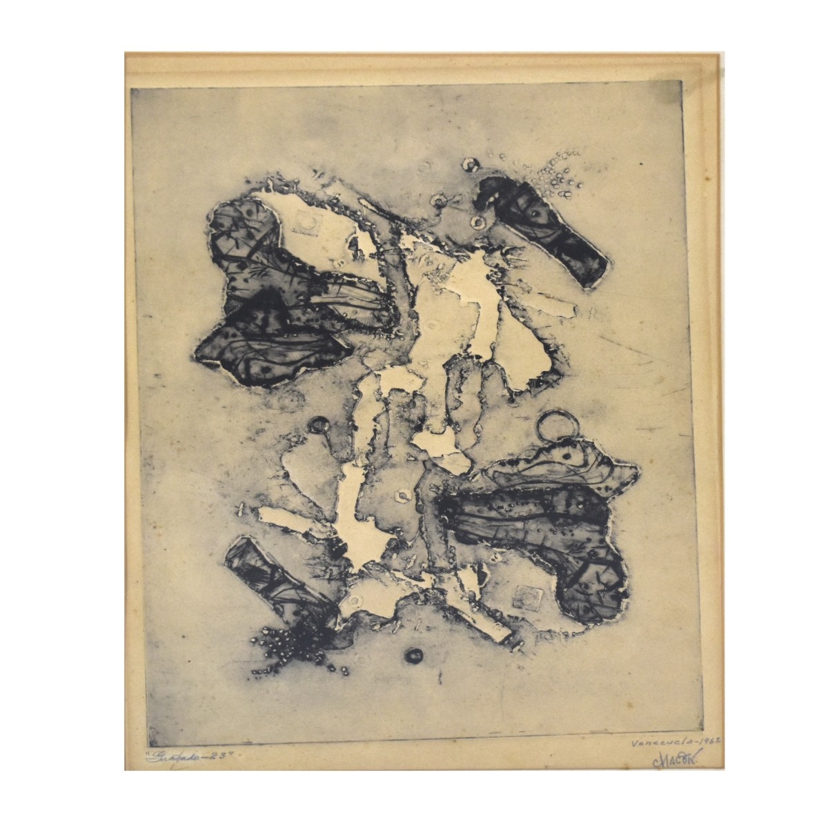 Macon Venezuela Abstract Raised Lithograph