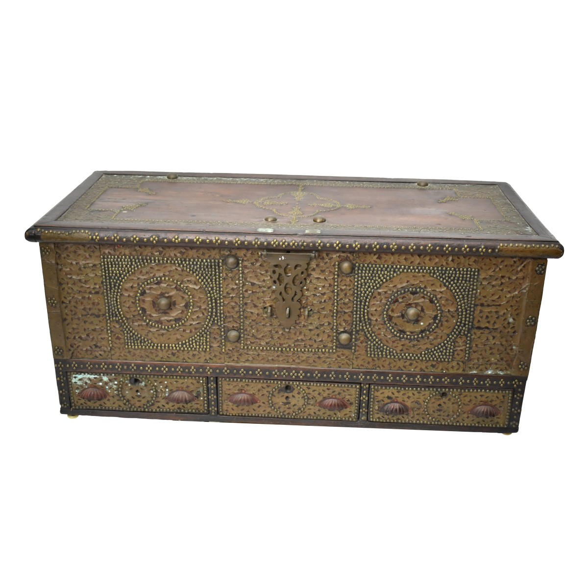 Antique Asian Wood Blanket Chest