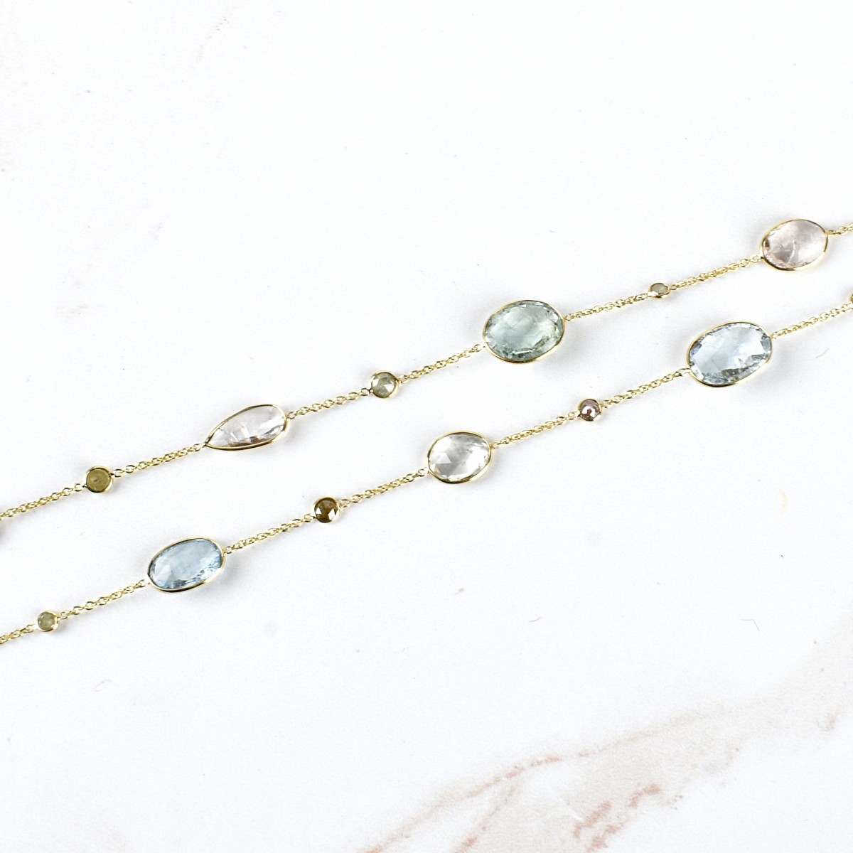 Aquamarine, Diamond and 18K Necklace