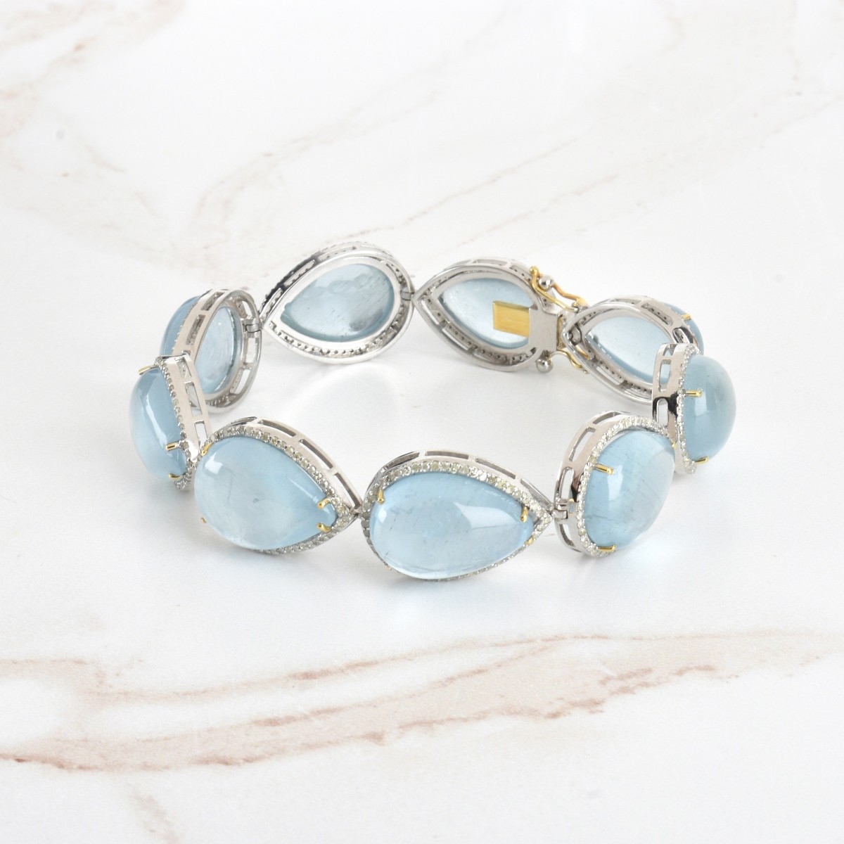 Aquamarine and Silver Bracelet