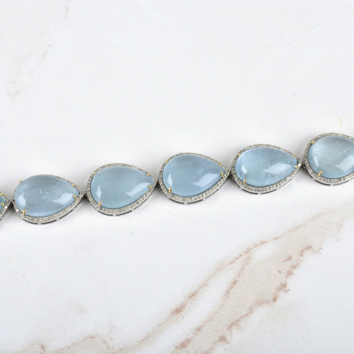 Aquamarine and Silver Bracelet