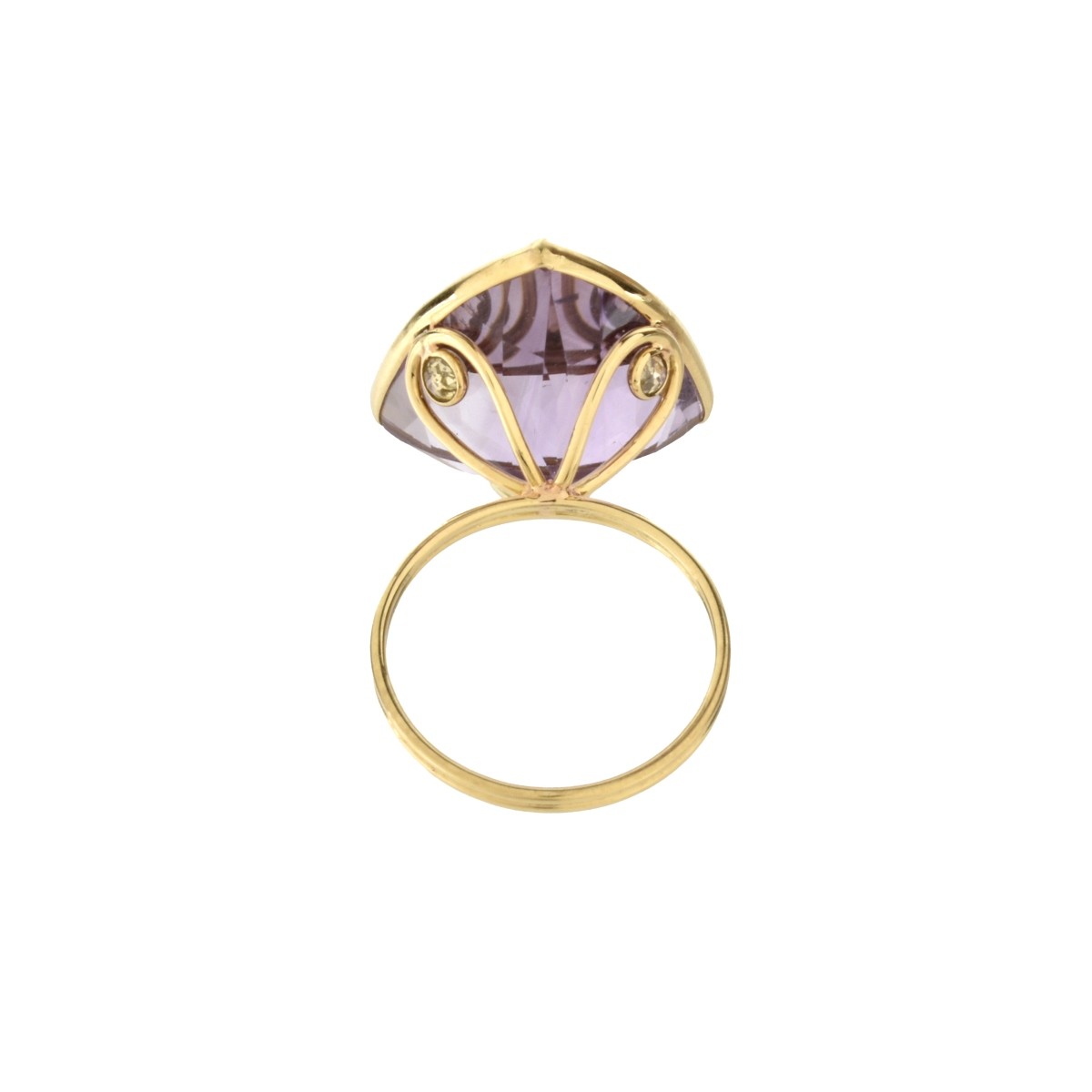 Amethyst, Diamond and 18K Ring