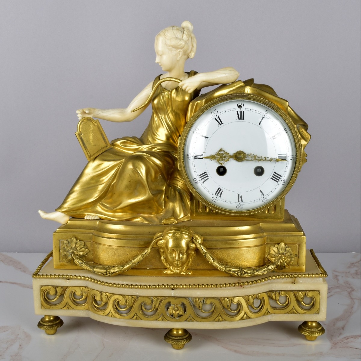 19th C. French Louis XVI Style Mantle Clock